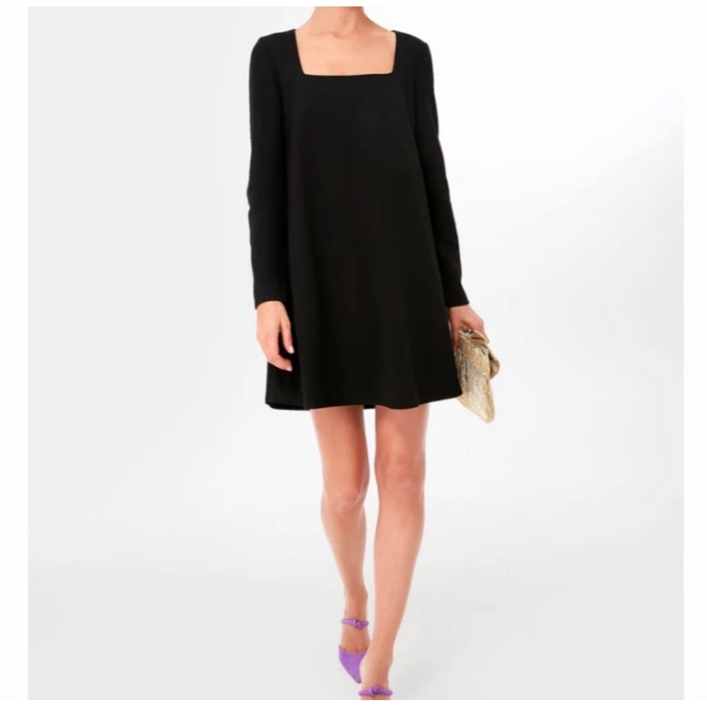 Tuckernuck Middleton Black Square Neck Long Sleeve Mini Dress Womens Size‎ Small